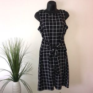 Black & White Front Tie Dress